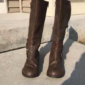 brown knee high boots